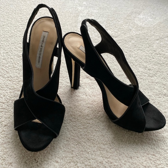 Diane von Furstenberg black suede “Julia” heel, size 7.5 - Picture 1 of 6